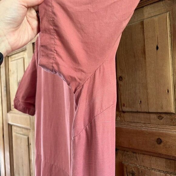 Hatch Womens 1 Small Noelle Jumpsuit Romper Maternity Belted V-Neck Linen Blend - Picture 12 of 14